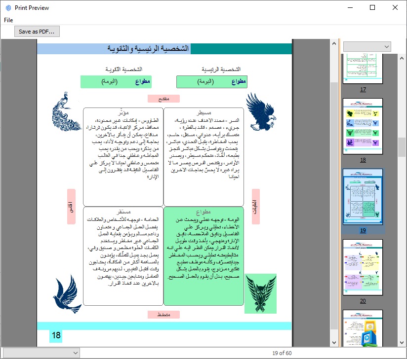Report screen