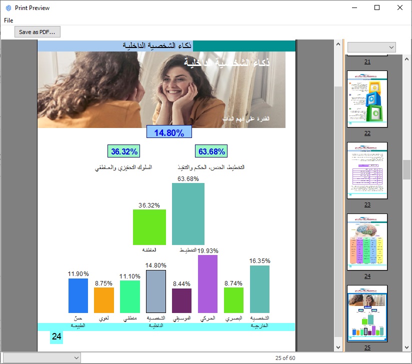 Report screen